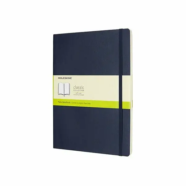 Zápisník Moleskine - mäkké dosky XL, čistý, modrý