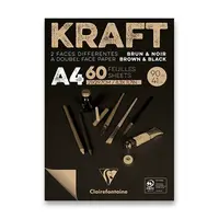 Blok Clairefontaine Brown & Black Kraft - A4, 60 listů, 90 g