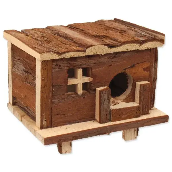 Domeček Small Animals Srub dřevěný s kůrou 18x13x13,5cm