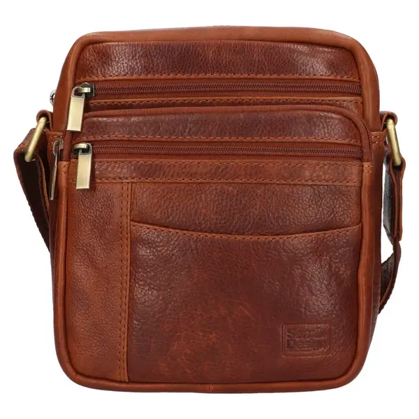 Pánská kožená taška přes rameno SendiDesign Stepan - koňak