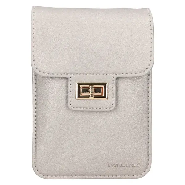 Dámska kabelka na mobil a doklady David Jones Livie - strieborná