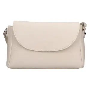 Dámska kožená crossbody kabelka Italia Mirabel - béžová