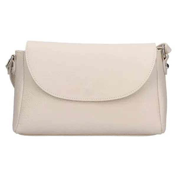 Dámska kožená crossbody kabelka Italia Mirabel - béžová