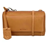 Dámska kožená crossbody kabelka s peňaženkou Burkely Katta - koňak