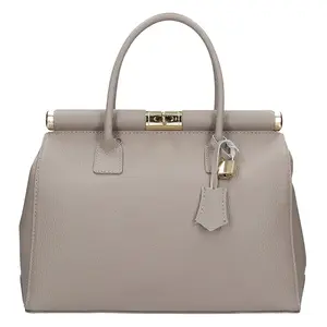 Dámská kožená kabelka Delami Bonny - šedá