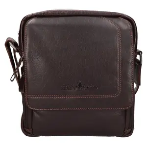 Pánska kožená taška cez rameno Greenwood Monte - tmavo hnedá