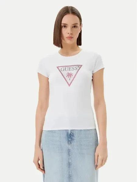 Guess Triangle Rhinestones SS Tee S