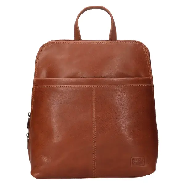 Kožený dámský batoh SendiDesign Valeria - koňak