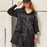 Resti Black women's coat jacket with hood- Clothing
