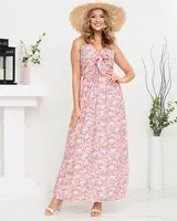 Resti Floral maxi dress with pink straps for women- Clothing