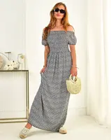 Resti Black women's patterned midi dress - Clothing