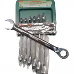 Sada očkoplochých, ráčnových klíčů s přepínáním 10-19 mm, 7 ks - JONNESWAY W106107S