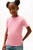 Dětské bavlněné tričko Tommy Hilfiger růžová barva, s potiskem, KS0KS00661