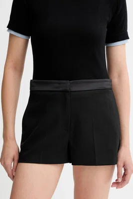 Vlněné šortky Twinset dámské, černá barva, high waist, 252TT2125
