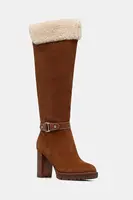 Semišové boty Lauren Ralph Lauren Tasha Tl Hl dámské, hnědá barva, na podpatku, 802977893002