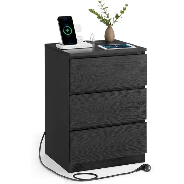 MID.YOU NOČNÍ STOLEK K POSTELI, černá, 40,1/59,1/35,1 cm