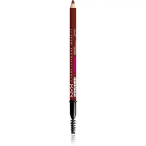NYX Professional Makeup Powder Louder ceruzka na obočie s kefkou odtieň Black Cherry 1 ks