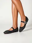 Resti Women's checked ballerinas with a buckle and strap Riffos