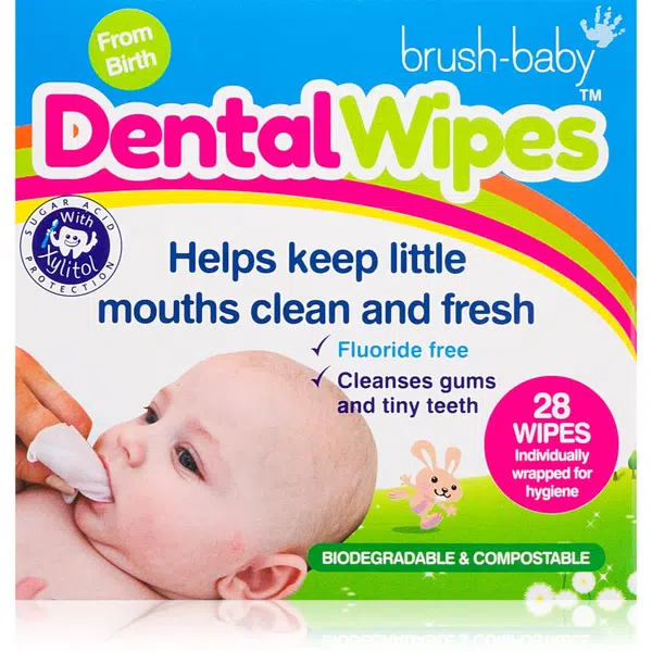 Brush Baby DentalWipes obrúsky na zuby pre deti 28 ks