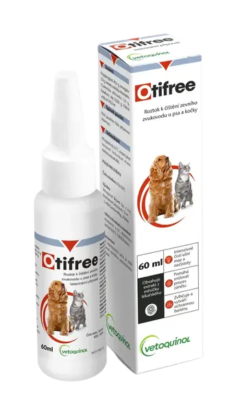 OTIFREE Čistenie vonkajšieho ušného kanála pes/mačka 60 ml