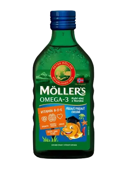 MÖLLERS Omega 3 rybí olej ovocná príchuť 250 ml