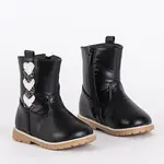 Resti Black girls boots with a decorative upper Nokimi - Footwear