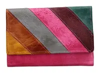 Dámska kožená peňaženka Lagen 864-77/D Fuchsia/multi