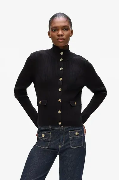 Kardigan Karl Lagerfeld dámský, černá barva, A4W18040