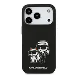 Zadní kryt Karl Lagerfeld Liquid Silicone K&CH Sketch MagSafe pro Apple iPhone 17 Pro, černá