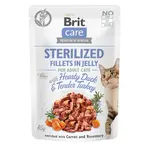 Brit Care Cat Sterilized - Fillets in Jelly with Hearty Duck & Tender Turkey 85 g
