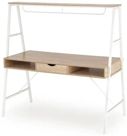 HALMAR Písací stôl B48, dub sonoma/ biela