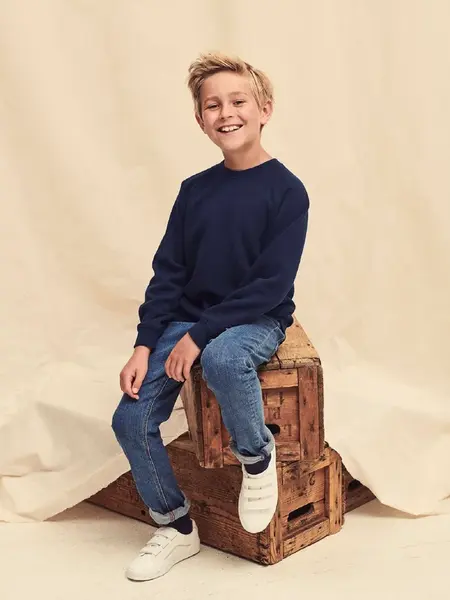 Granátová detská mikina Raglan Sweat Fruit of the Loom