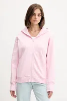 Mikina adidas All SZN dámská, růžová barva, s kapucí, s aplikací, JV7289