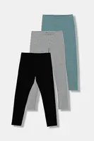 Dětské legíny United Colors of Benetton 3-pack tyrkysová barva, 3MT1CF06P