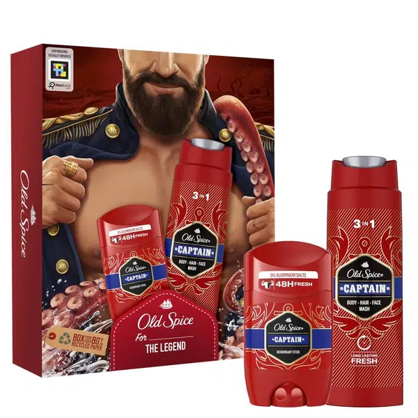 OLD SPICE Dárková sada s tuhým deodorantem a sprchovým gelem s tóny santalového dřeva a citrusů