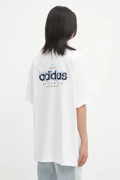Bavlněné tričko adidas Originals Florals Logo pánské, bílá barva, s potiskem, KE6586