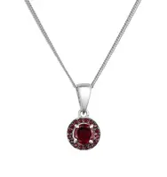 Evolution Group - Pavona Třpytivý stříbrný náhrdelník s pravými granáty 12088.3