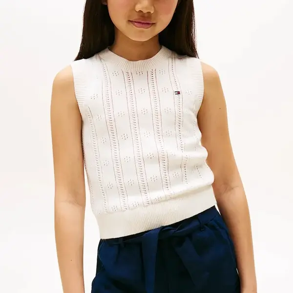 Bavlněný svetr Tommy Hilfiger béžová barva, KG0KG08723