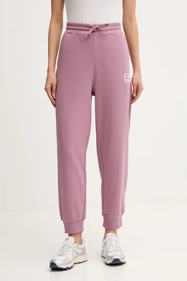 Tepláky EA7 Emporio Armani růžová barva, s potiskem, AF12473.7W000418