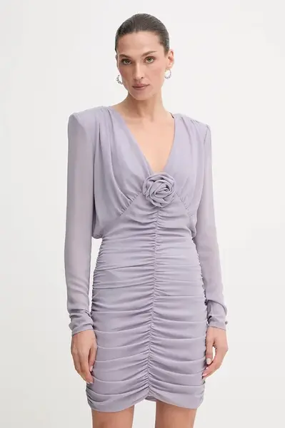 Šaty Rotate fialová barva, mini, přiléhavé, 1143491429