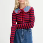 Ozdobný límec z džínoviny Renewed creative upcycling modrá barva, Renewed INTU x Answear