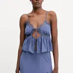 Halenka Bardot dámská, modrá barva, hladká, 60016TB