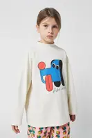 Dětské bavlněné tričko s dlouhým rukávem Bobo Choses Doggy Mate bílá barva, s potiskem, 225AC022