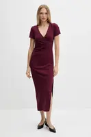 Šaty Armani Exchange vínová barva, maxi, přiléhavé, XW000665 AF10872