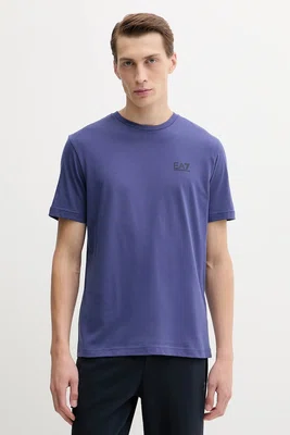 Bavlněné tričko EA7 Emporio Armani pánské, šedá barva, s potiskem, AF10375.7M000567