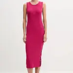 Šaty Dkny růžová barva, midi, přiléhavé, DJ5R0752