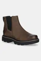 Boty s gumou Sorel REVEL RD CHELSEA WP dámské, hnědá barva, na plochém podpatku, 2144881256