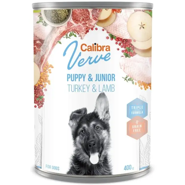 Calibra Dog Verve konzerva GF Junior Turkey & Lamb 400 g | Konzerva pro psy