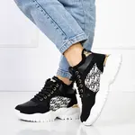 Resti Black women's sports shoes with Renoli fur - Footwear