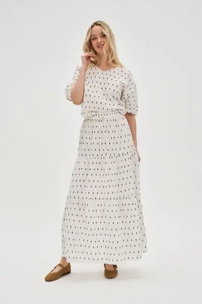 Marisse Cotton Maxi Skirt White